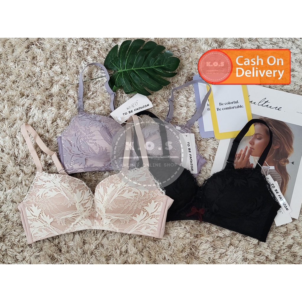 Bra bh busa tipis kombinasi lace cantik kait 2 size 34-38