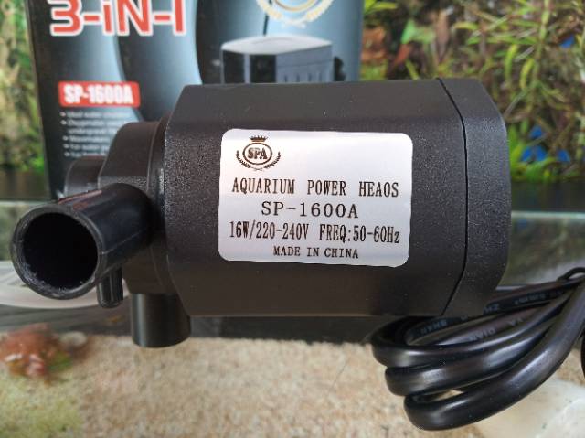 Mesin Pompa Celup SAKKAI SPA SP-1600A Filter Aquarium Aquascape Hidroponik Submersible Pump Power Head