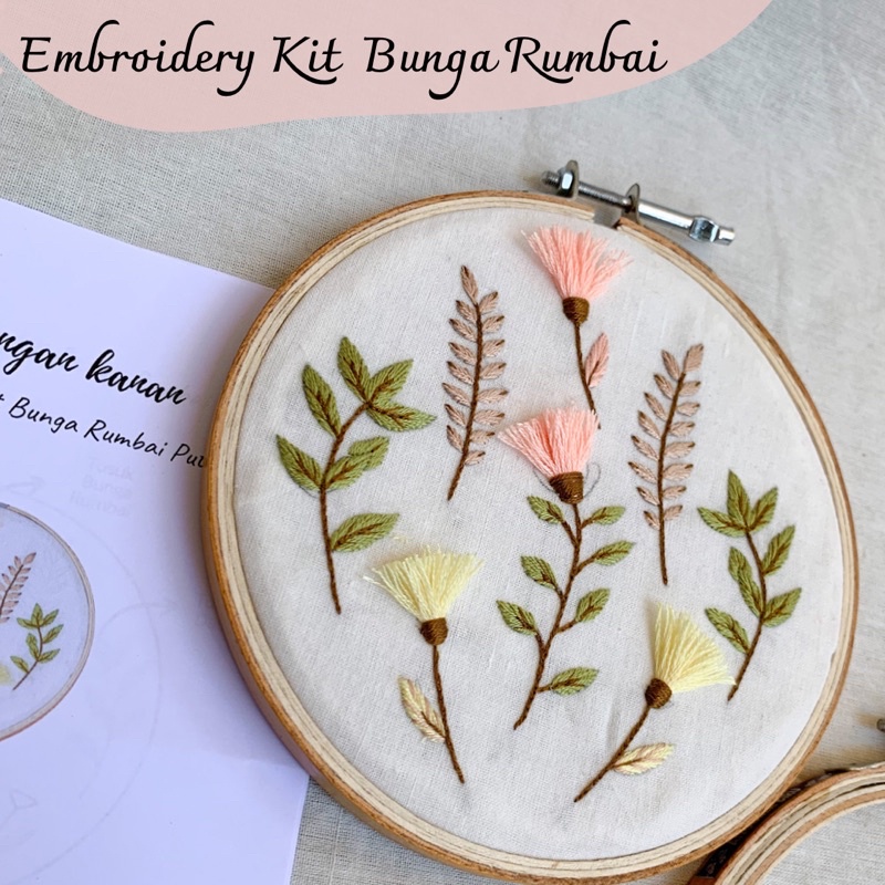 Embroidery Kit Bunga Rumbai - Paket Sulam Tangan