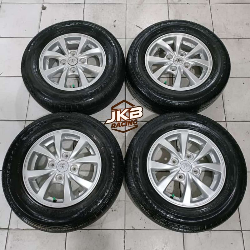 VELG MOBIL BEKAS STANDAR ORIGINAL AVANZA R14 + BAN DUNLOP 185/70 R14