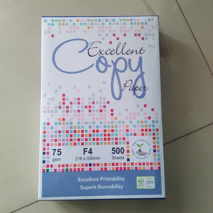 

KERTAS HVS UKURAN F4 folio 75GR PER 100LBR MERK EXCELLENT