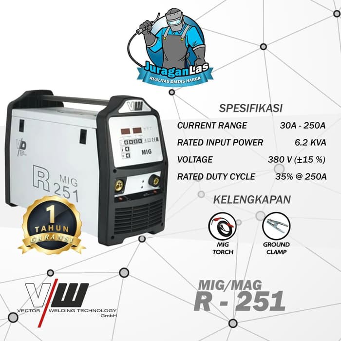 Mesin Las MIG/MAG merk Vector tipe MIG R-251