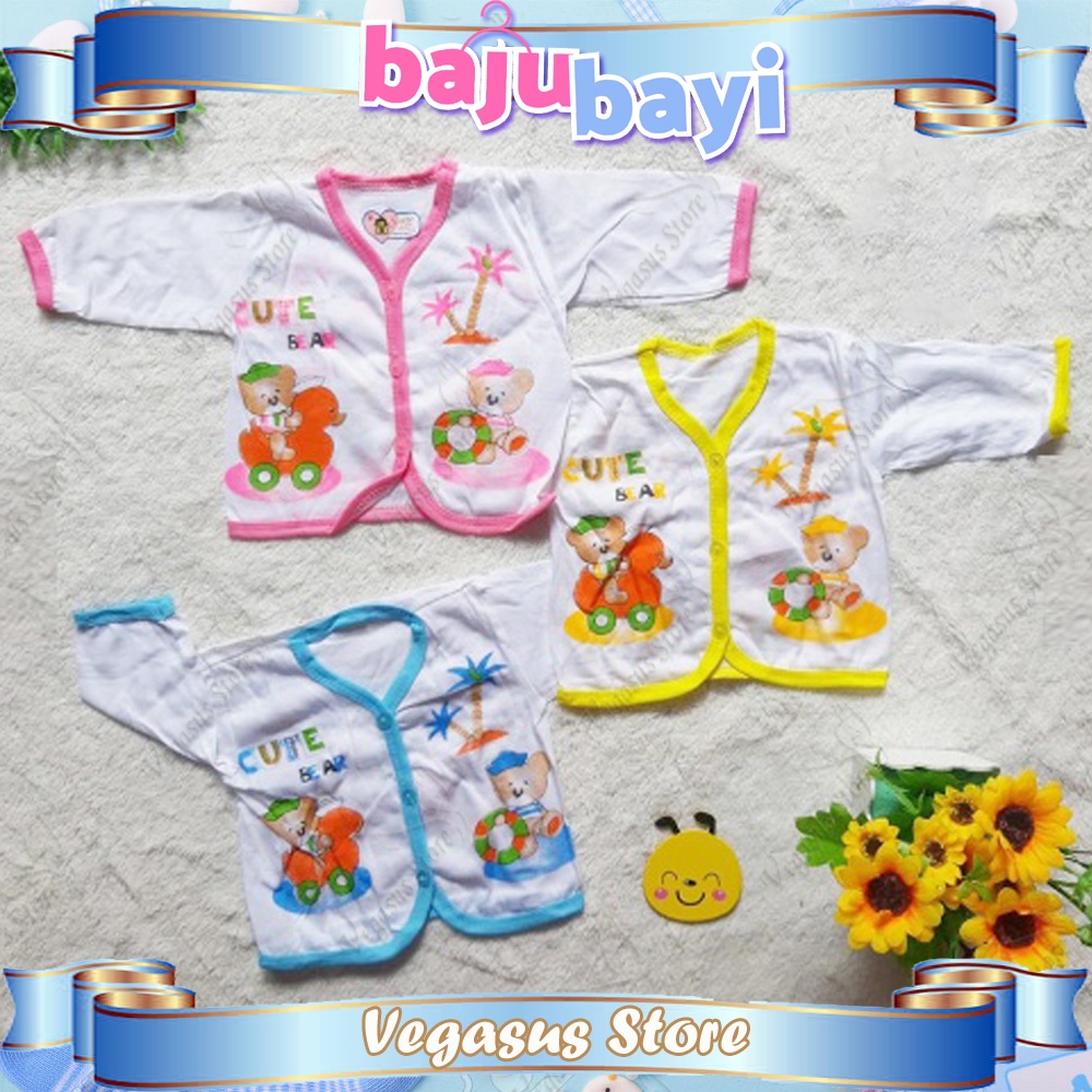 3Pcs Baju Bayi lengan Pendek dan panjang newborn 0-3 Bulan-Vegasus Store (COD)