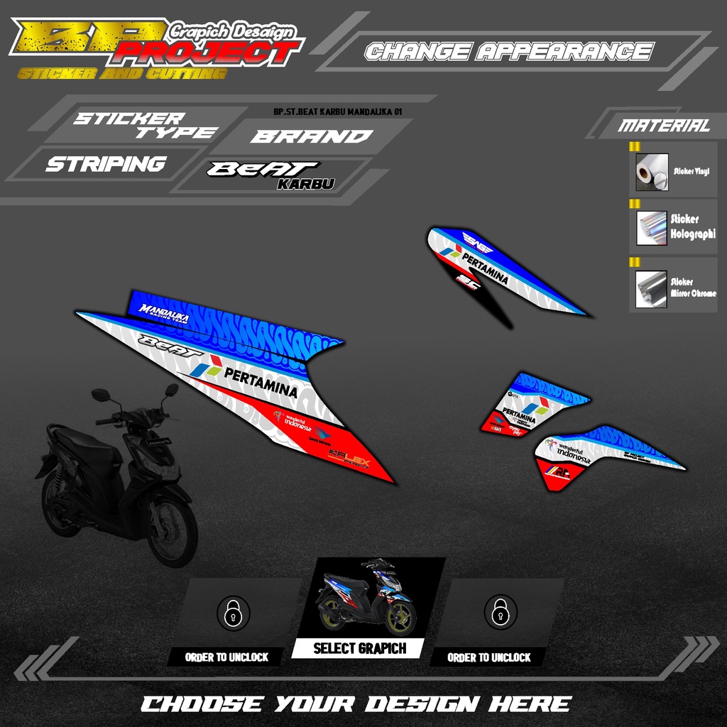 STICKER Striping Beat Karbu 2008 2009 2010 2011 2012 - STRIPING BEAT KARBU LIST Variasi Sticker RACI