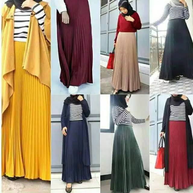 HOT*KOMPLIT WARNA ROK PRISKET//ROK PANJANG WANITA
