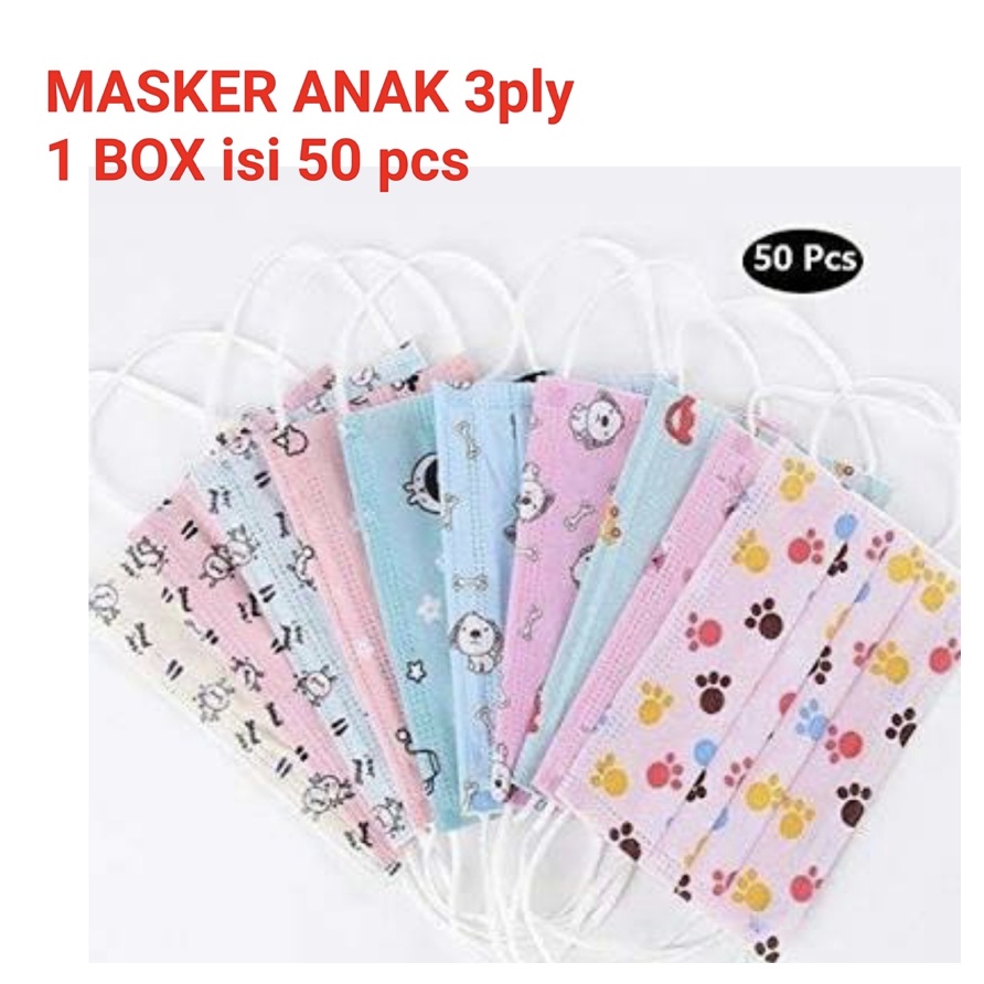 MASKER Earloop ANAK 3ply Karakter MOTIF BANYAK HARGA TERMURAH