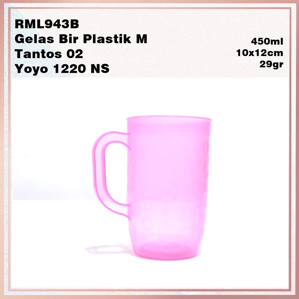 RML943B Gelas Bir Plastik M Tantos 02 Yoyo 1220 NS 450ml