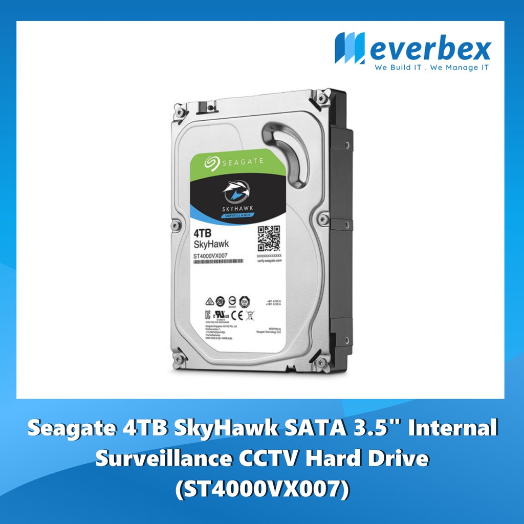 Seagate 4TB SkyHawk SATA 3.5" Internal Surveillance CCTV Hard Drive (ST4000VX007)  [5400 R