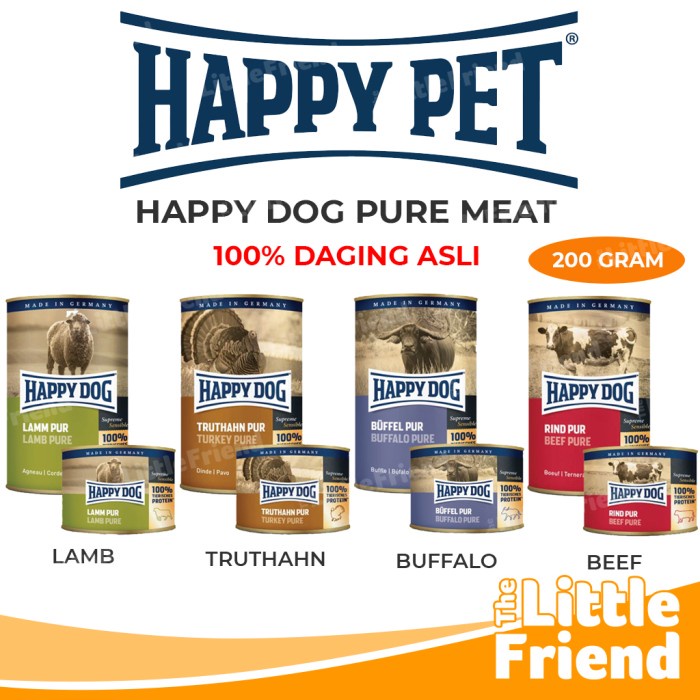 Makanan Basah Kaleng Anjing Happy Dog Pure Meat Wet Food 200 Gram