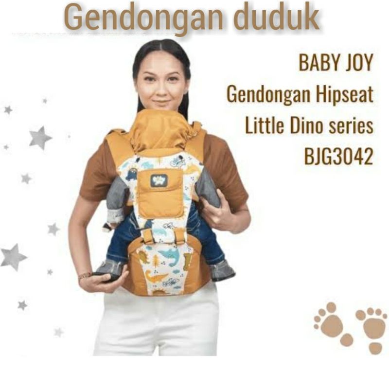 jsm BJG3042 GENDONGAN HIPSEAT BABY JOY LITTLE DINO SERIES