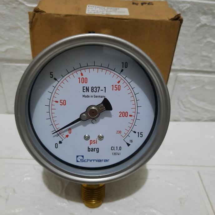 Buruan beli] pressure gauge oil SCHMIERER EN837-1 16BAR