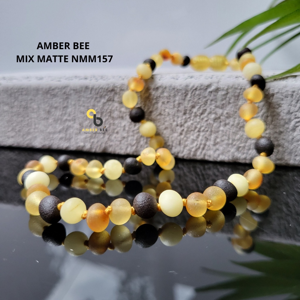 Kalung Amber Bayi Tumbuh Gigi Premium Matte Mix NMM157 By Amber Bee