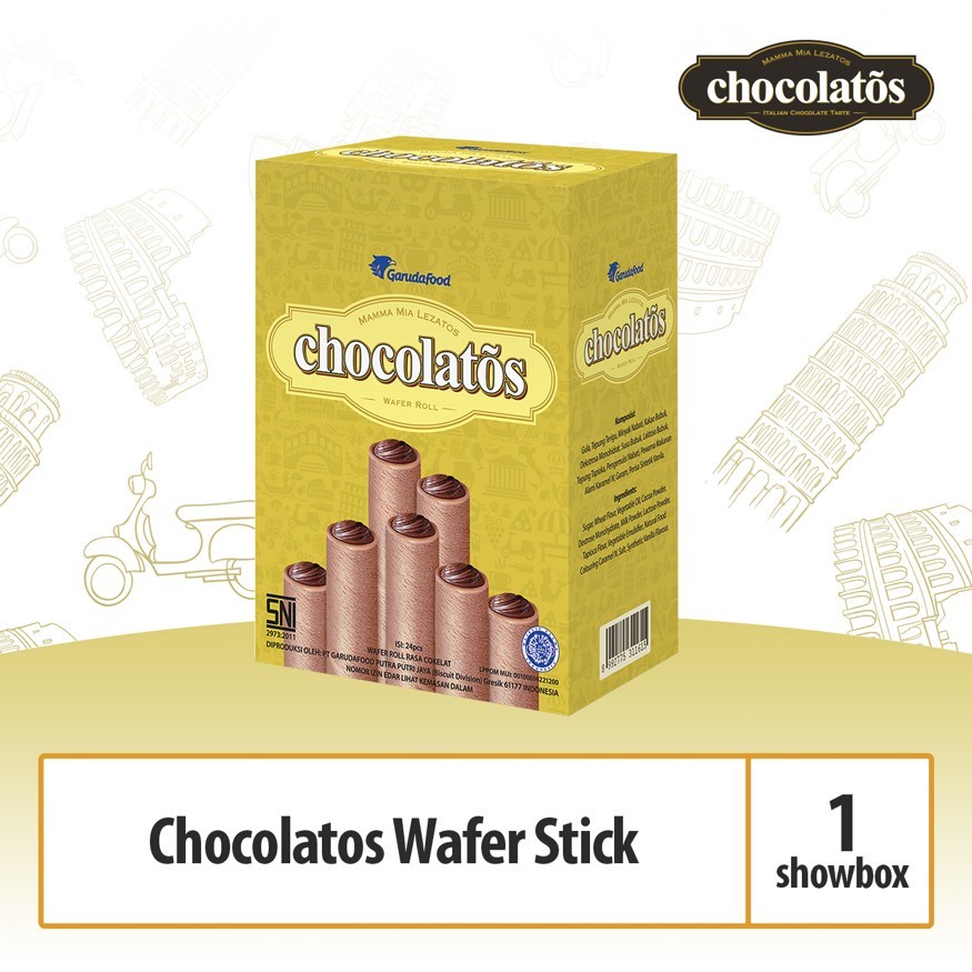 

Chocolatos Stick / Wafer Roll (Isi 24)