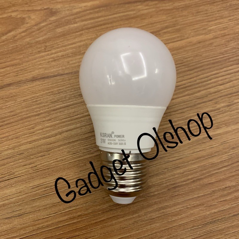 Lampu LED Bulat Ksran Power 3W - Bohlam Bulat LED - Lampu LED Bulb - Lampu Downlight - Bohlam Bulat