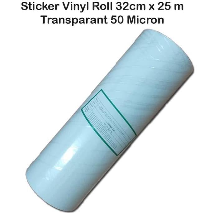

Sticker Vinyl inkjet warna transparan, bening, ukuran 32cmx25m roll