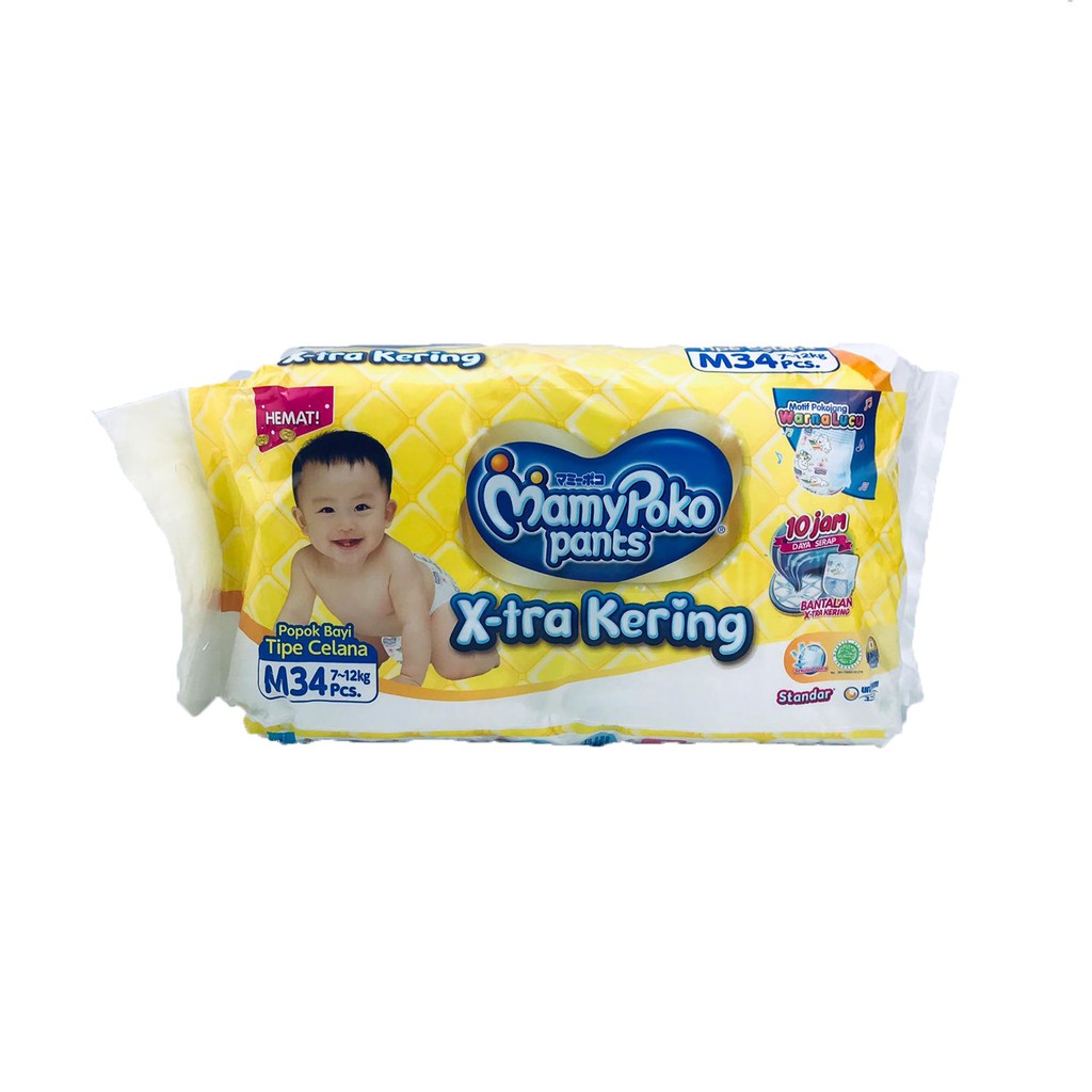 Popok * MamyPoko Pants * X-tra Kering * Ukuran M * 34pcs