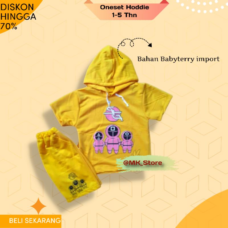 Setelan Hoodie Anak 1-5 Tahun Celana Pendek