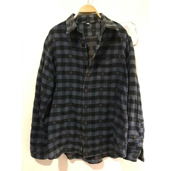 kemeja flanel navy (no defect)