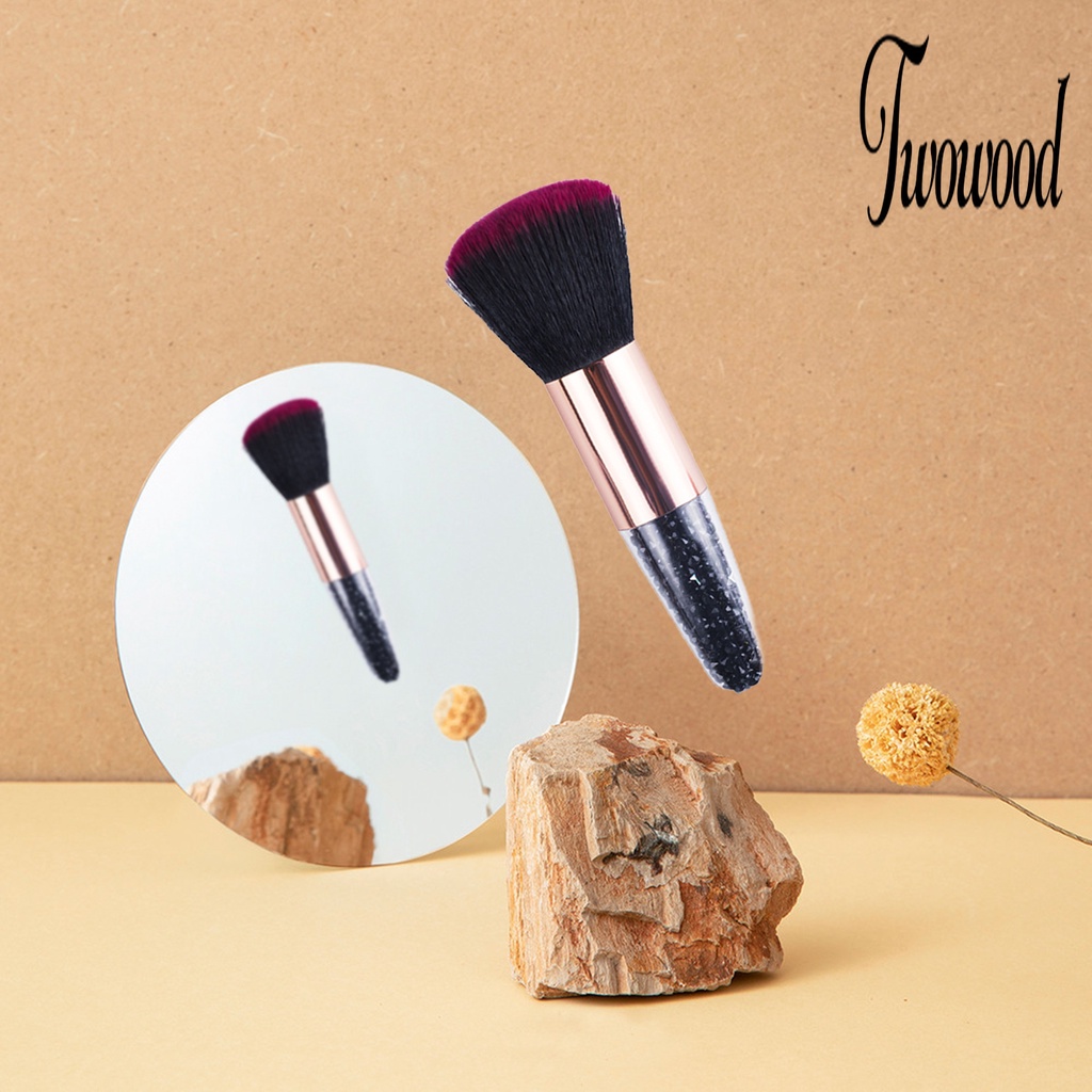 Brush Makeup Warna-Warni Dengan Gagang Kristal Imitasi Untuk Wanita