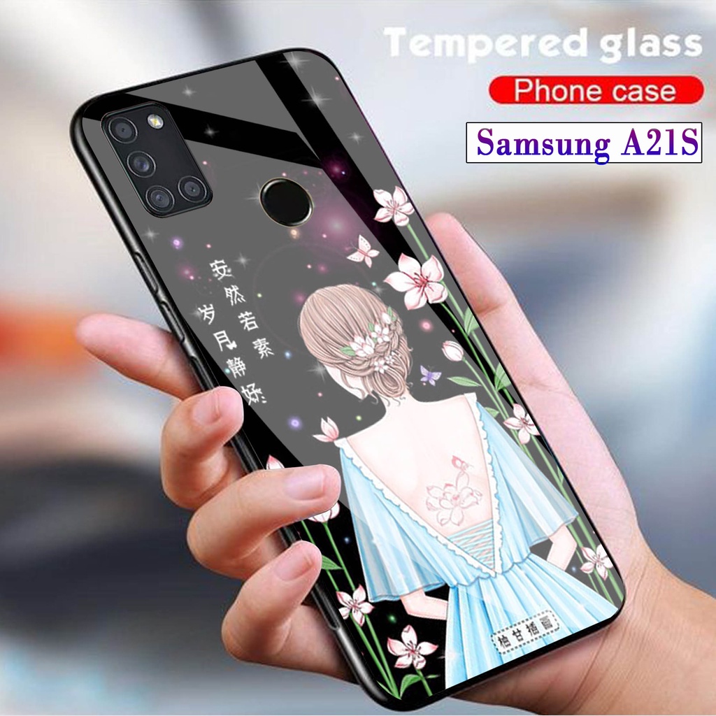 Softcase Glass Kaca SAMSUNG A21S - Case Hp Pelindung Handphone SAMSUNG A21S [ A05]