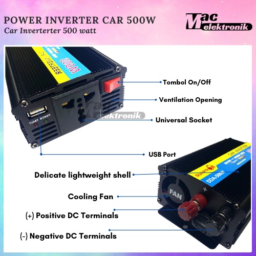 Power Inverter Digital 500W dan 1000w DC 12V ke AC 220V