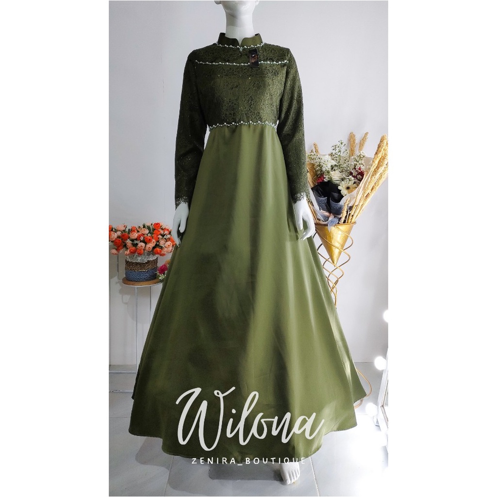 WILONA BAJU PESTA / dress tulle bordir berpayet / couple kondangan / bumil / wisuda / bridesmaids