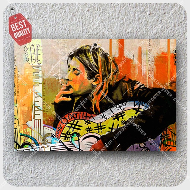 Poster Kurt Cobain Dekorasi Pajangan dinding Musik Nirvana Wall decor 2030100STA