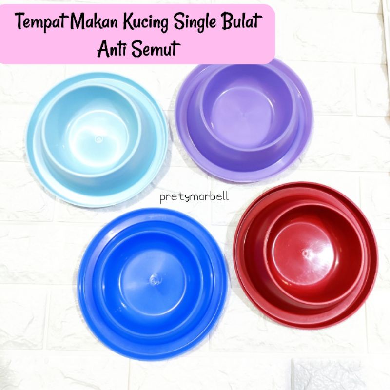 Bowl Mangkok Plate Tempat Makan Kucing Single Bulat Anti Semut