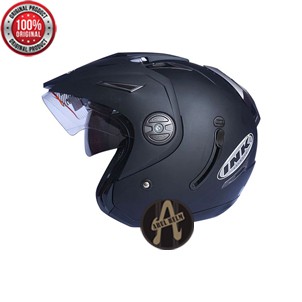 HELM INK T1 POLOS//BLACK DOFF//ORIGINAL//DOUBLE VISOR//TERPOPULER