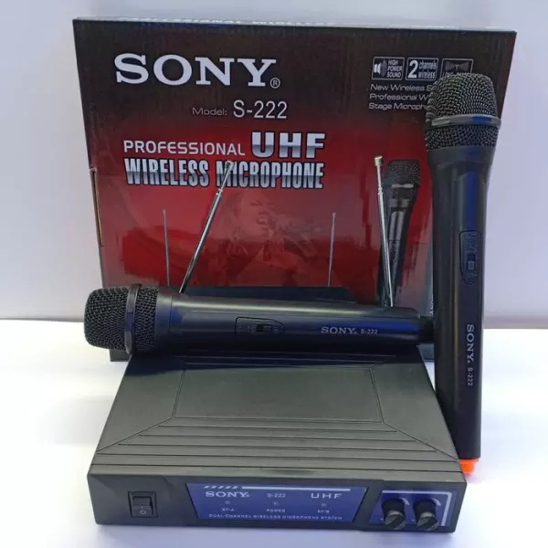 Microphone Wireless Mic Karaoke Sony S-222 Mikrofon Tanpa Kabel