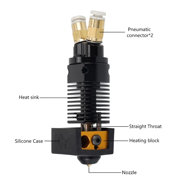 2 In 1 Out Hotend Extruder Untuk CR10S Ender 3 Printer 3D Kepala 3