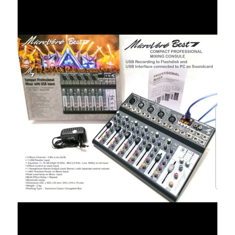 Mixer audio microverb best7 kualitas bagus lengkap effex