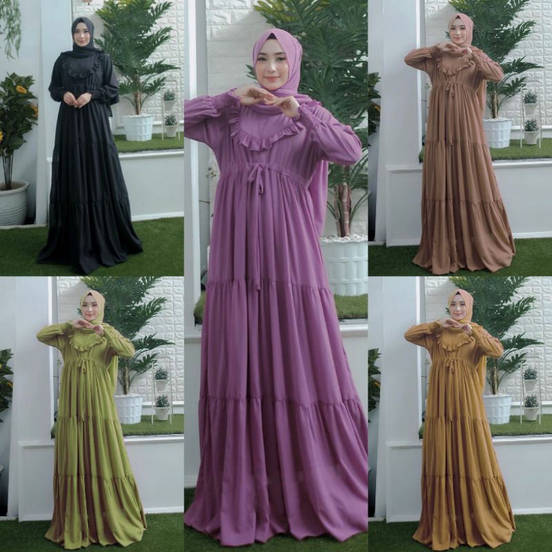 gamis ceruty babydoll susun3 full furing