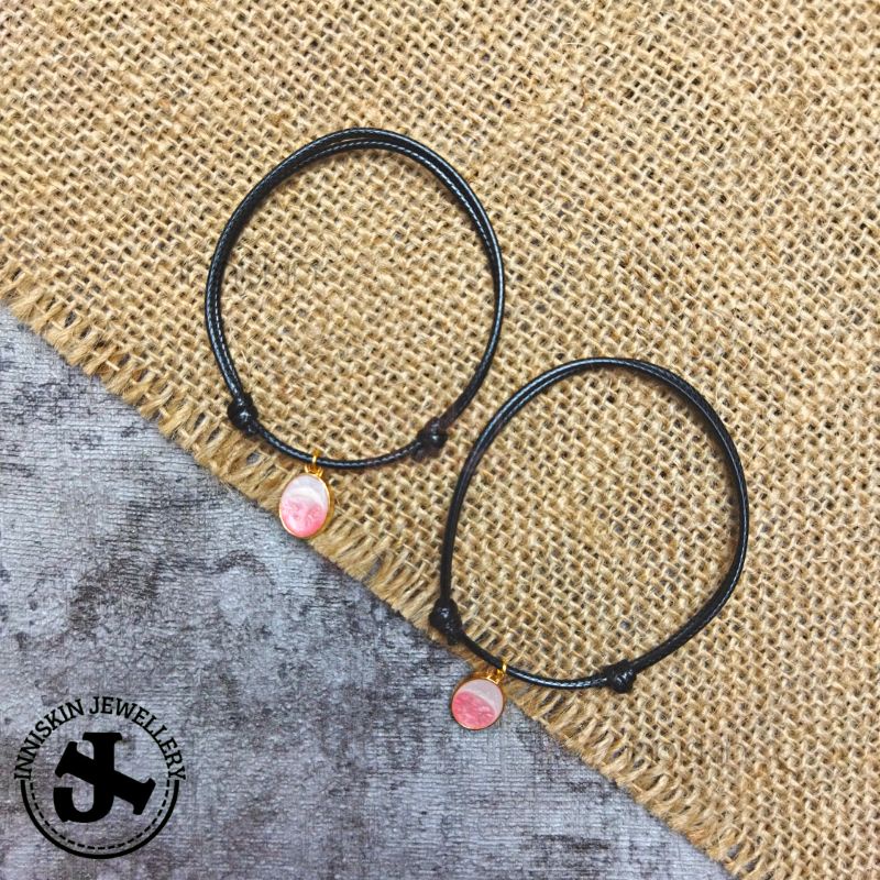 Gelang Pink Lava Aesthethic / Gelang Pink Putih / Gelang Korea Tahan Air / Bracelet / Gelang Korea