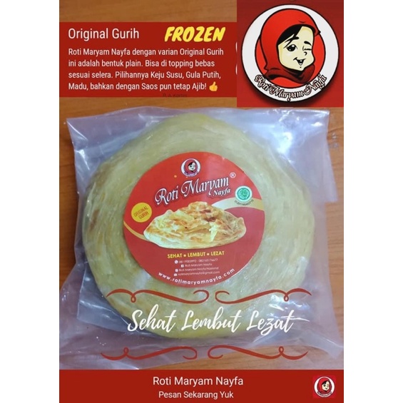 

Roti Maryam Nayfa Takochan - Original Frozen/Beku Isi 5 pcs