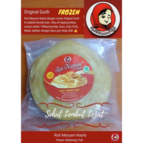 

Roti Maryam Nayfa Takochan - Original Frozen/Beku Isi 5 pcs