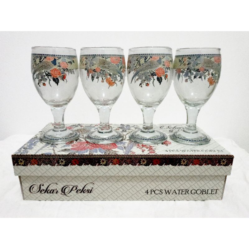 Gelas set motif batik Sekar Peksi