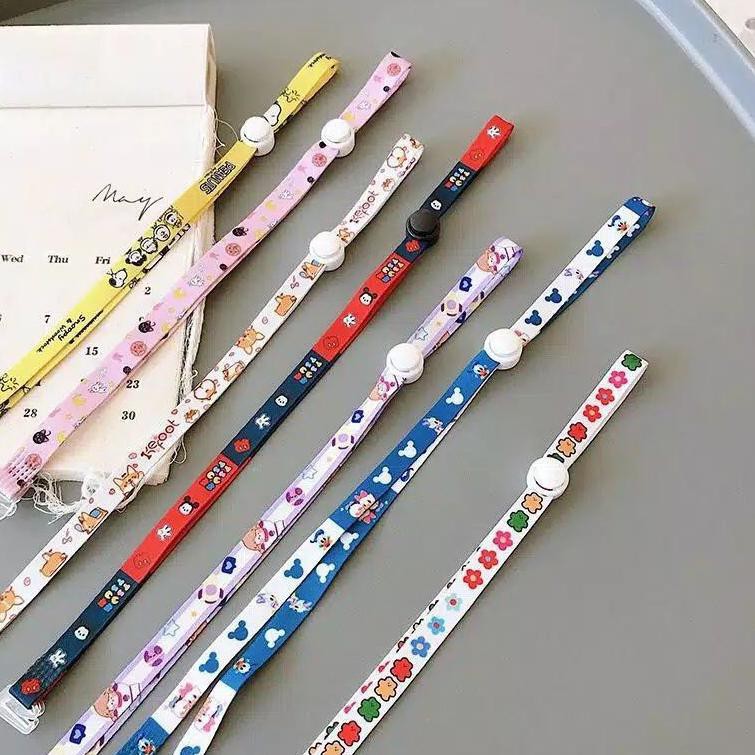 PROMO tali kalung masker/strap extender masker/tali gantungan masker with stopper karakter impor