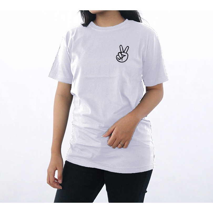 kaoas wanita motif peace / Kaos Unisex Distro pria wanita / Baju Distro Pria Wanita / Kaos pria dont panic