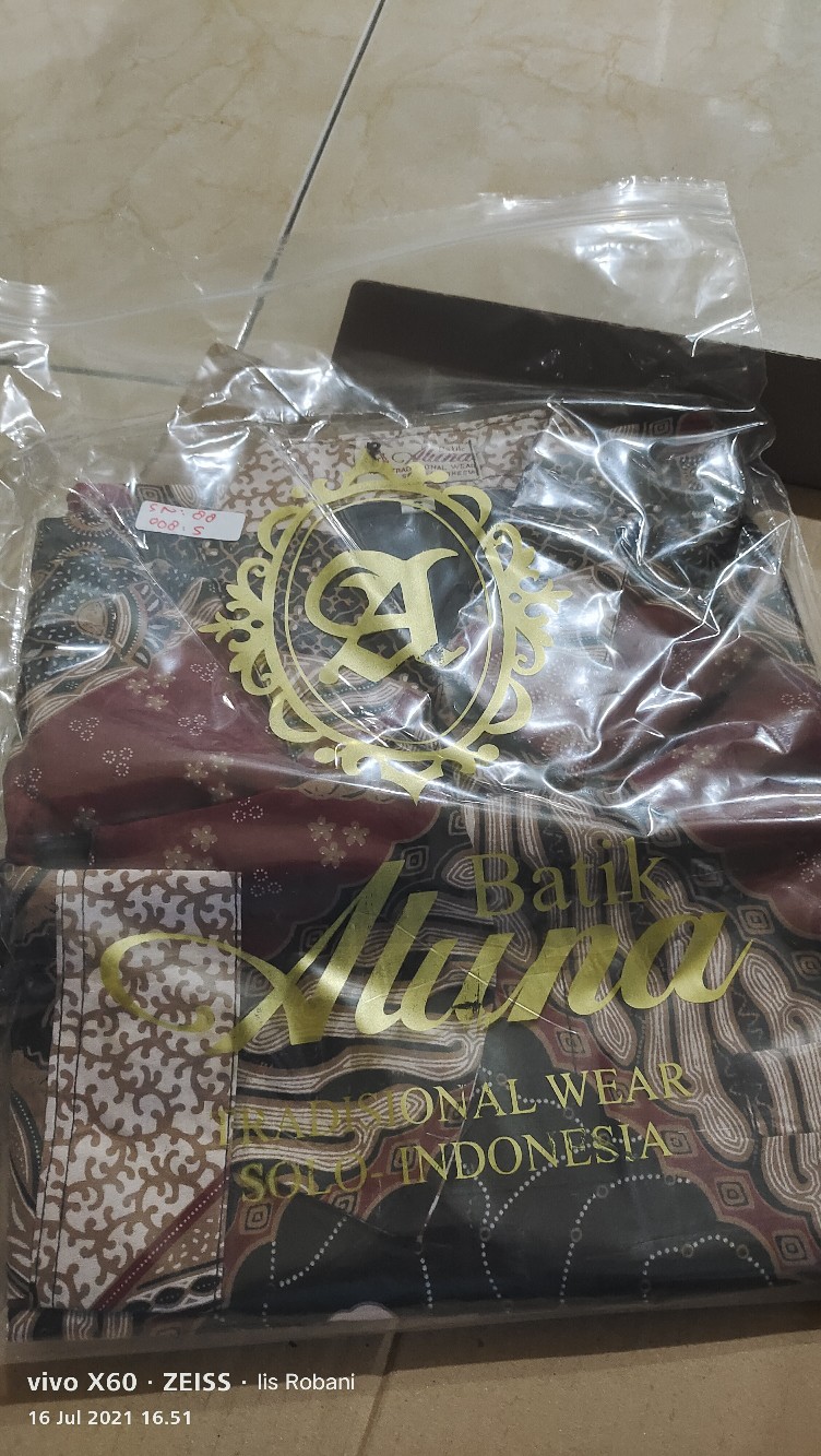 Kemeja Batik Solo Premium Pria Casual Kombinasi Lengan Panjang Lapis Furing Katun Jogja Alisan Bm08