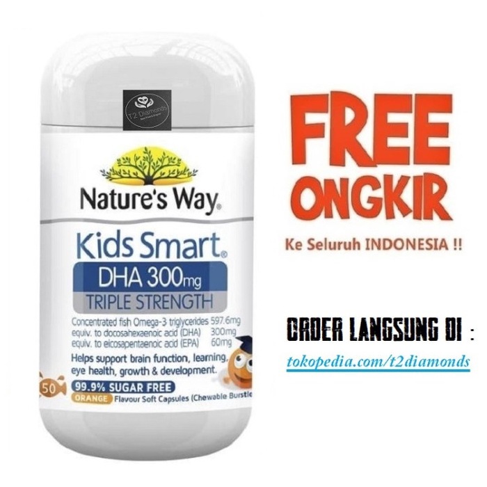 Nature'S Way Kids Dha 300 Mg Triple Strength Vitamin Otak Nature Anak Vit Anak -