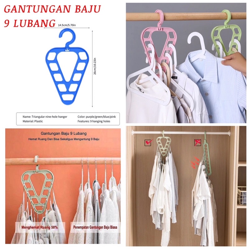 Gantungan Baju 9 Lubang Magic Hanger Multifungsi