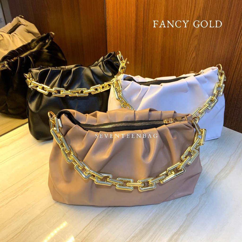 FANCY ACC GOLD l TAS SELEMPANG WANITA - SEVENTEENBAGS SVN17175