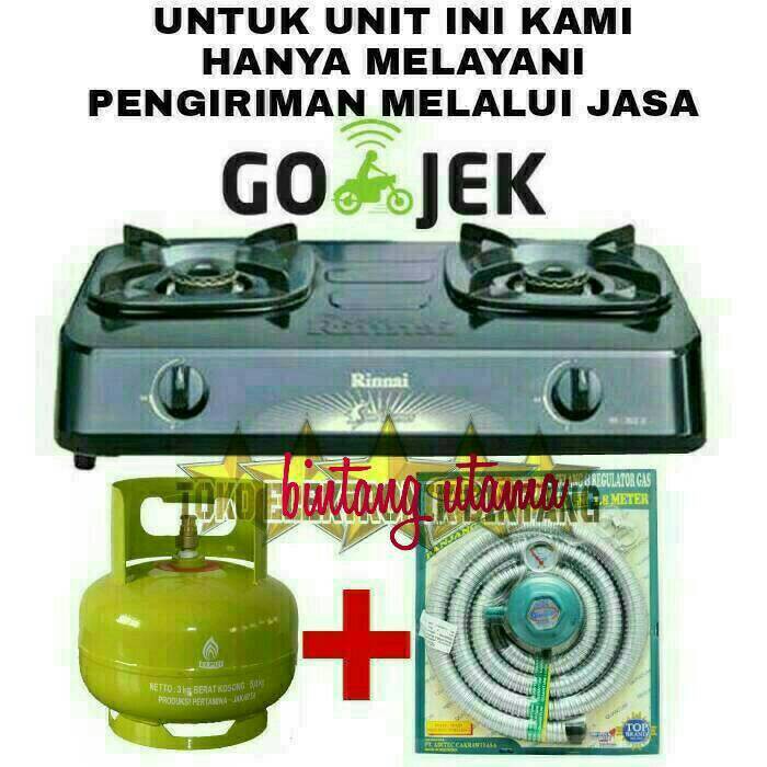 kompor paket rinnai RI-302S tabung isi selang paket quantum,aman&hemat