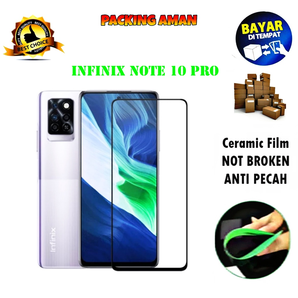 Tempered Glass Infinix Note 10 Pro FULL COVER FULL SCREEN Ceramic Film Anti Gores