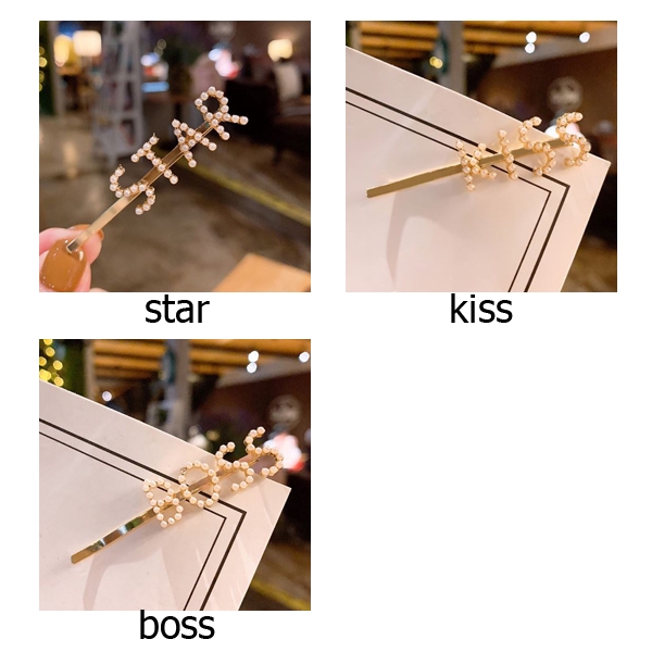 OILA jepit rambut star kiss boss letter hairpin (3E4) jje051