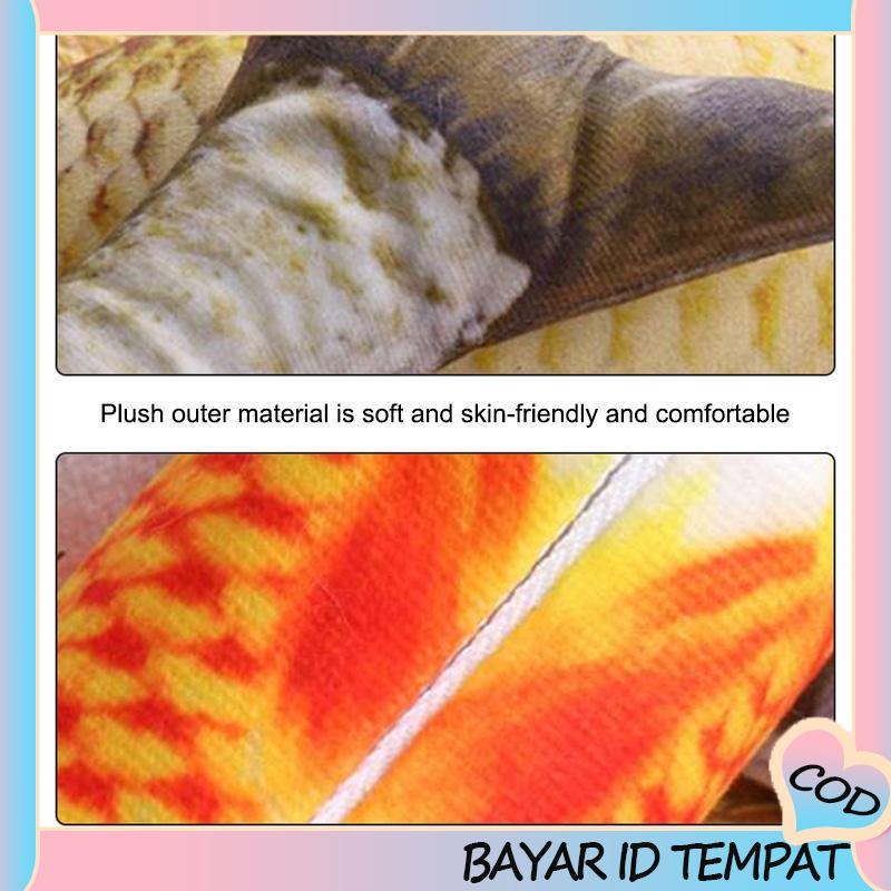 COD❤️ Perlengkapan Hewan Peliharaan Mewah Catnip Ikan Kucing Lucu Simulasi Ikan Mas Crucian Mainan Kucing Lembut-A.one