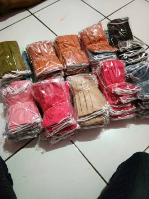 Masker kain 1 lusin isi 12 pcs bahan oxpord &amp; katun terlaris termurah