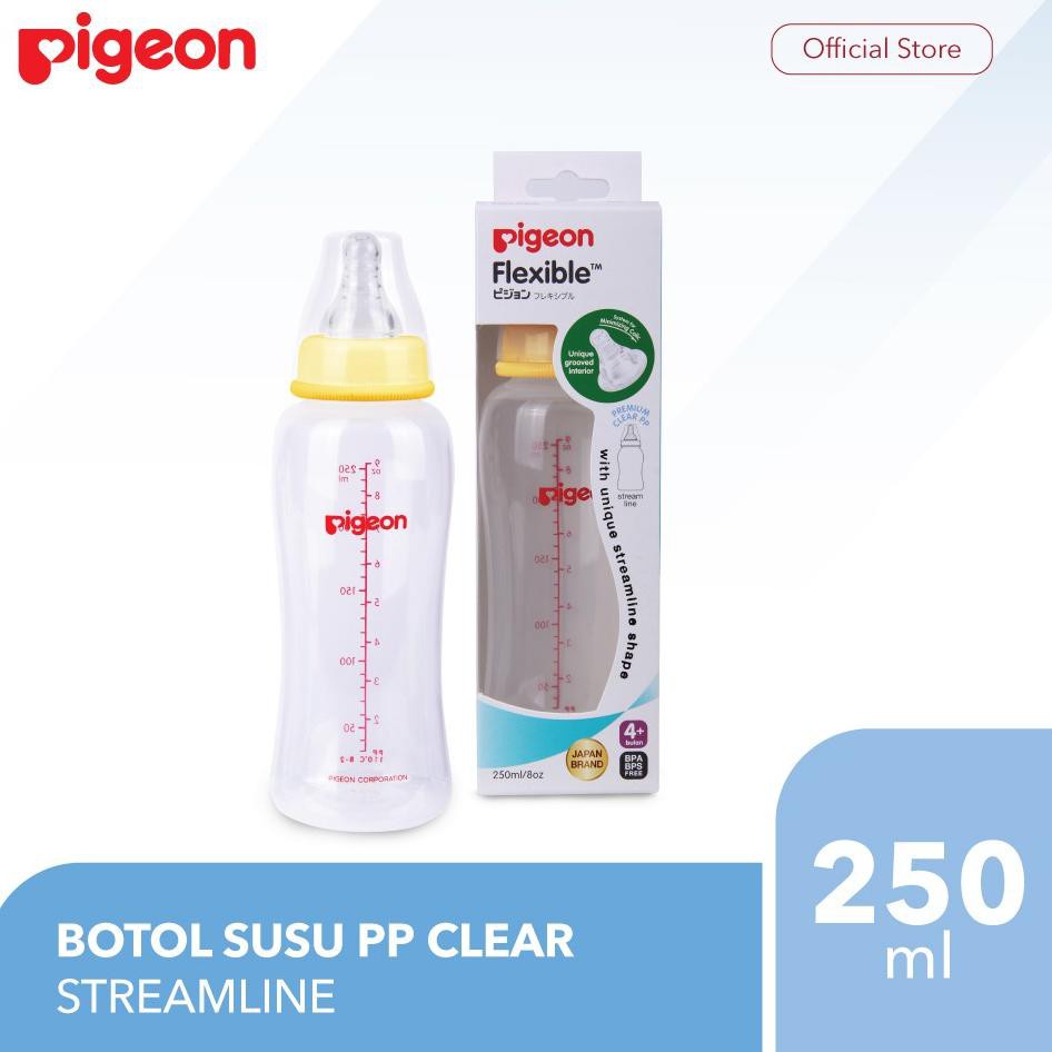 Pigeon Bottle Flexible  /Botol Susu PP Clear Streamline Polos 250ml/8oz