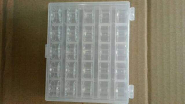 Bobbins - Spool Mesin Jahit Portable isi 25 pcs Bobbins Bening dengan Kotak Penyimpanan